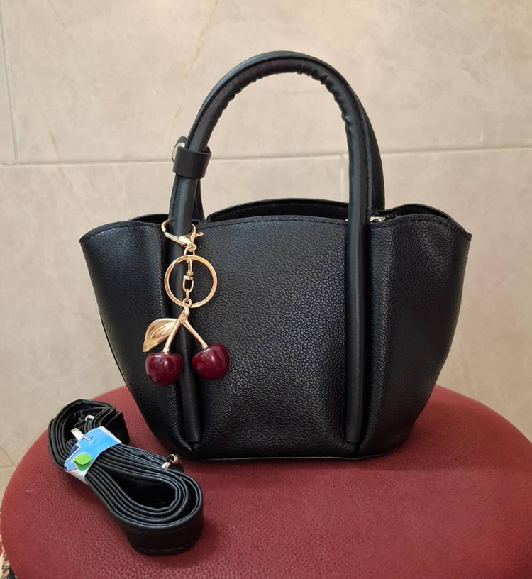 کیف سطلی ترکیبی آلبالویی🍒