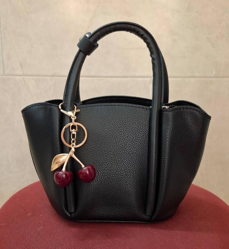 کیف سطلی ترکیبی آلبالویی🍒